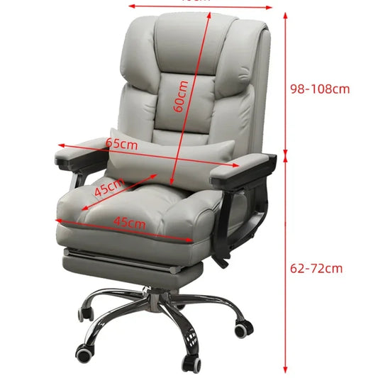 MMOOKA Rolling Leather Office Chairs Work Kneeling Gaming Nordic Office Chairs Comfy Arm Reading Chaise De Bureau Furnitures Wrx