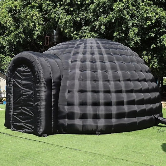 ANTNX Outdoor Portable Inflatable Igloo Dome Tent With Built-In RGB Light Black Dome House For Club Party Wedding Event Decoration ANTNX.COM