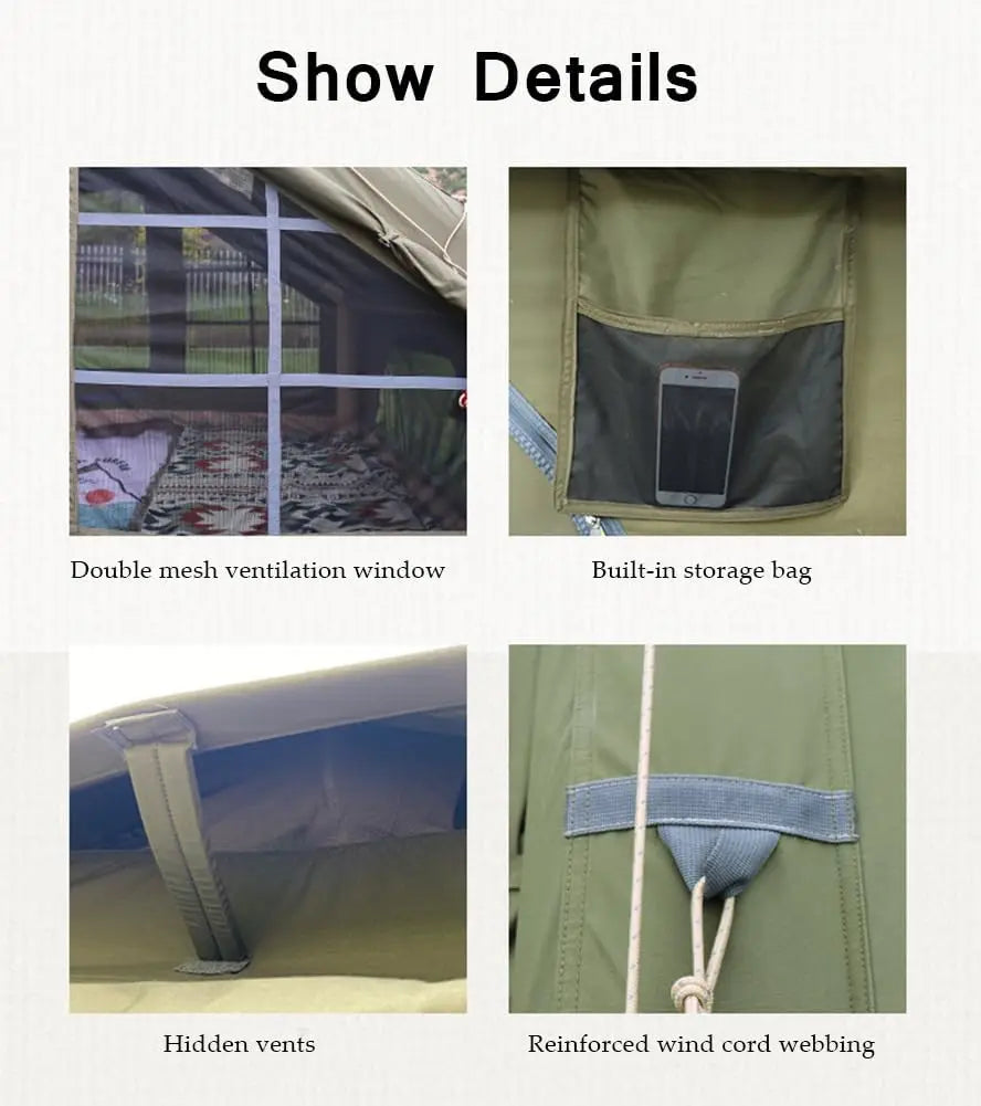 ANTNX 129 SqFT Inflatable Tent ,8-10 Person Blow Up Tent with Stove Jack Hole,4 Season Waterproof Camping Tent Large Pop-Up Tents ANTNX.COM