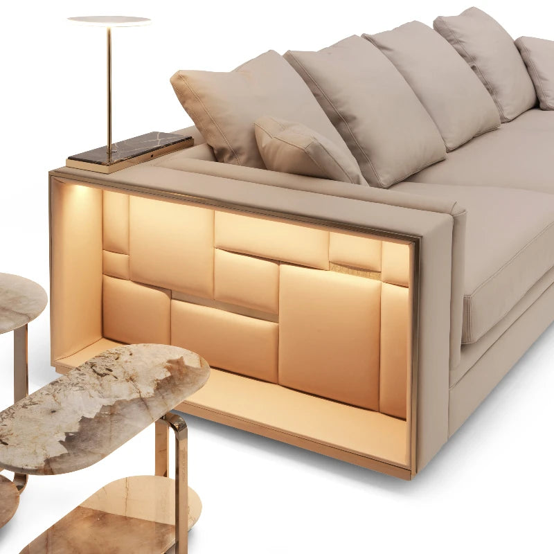 ANTNX Design Leather Living Room Sofas Luxury Modern Office Ergonomics Living Room Sofas Individual Storage Divano Trendy Furniture ANTNX.COM