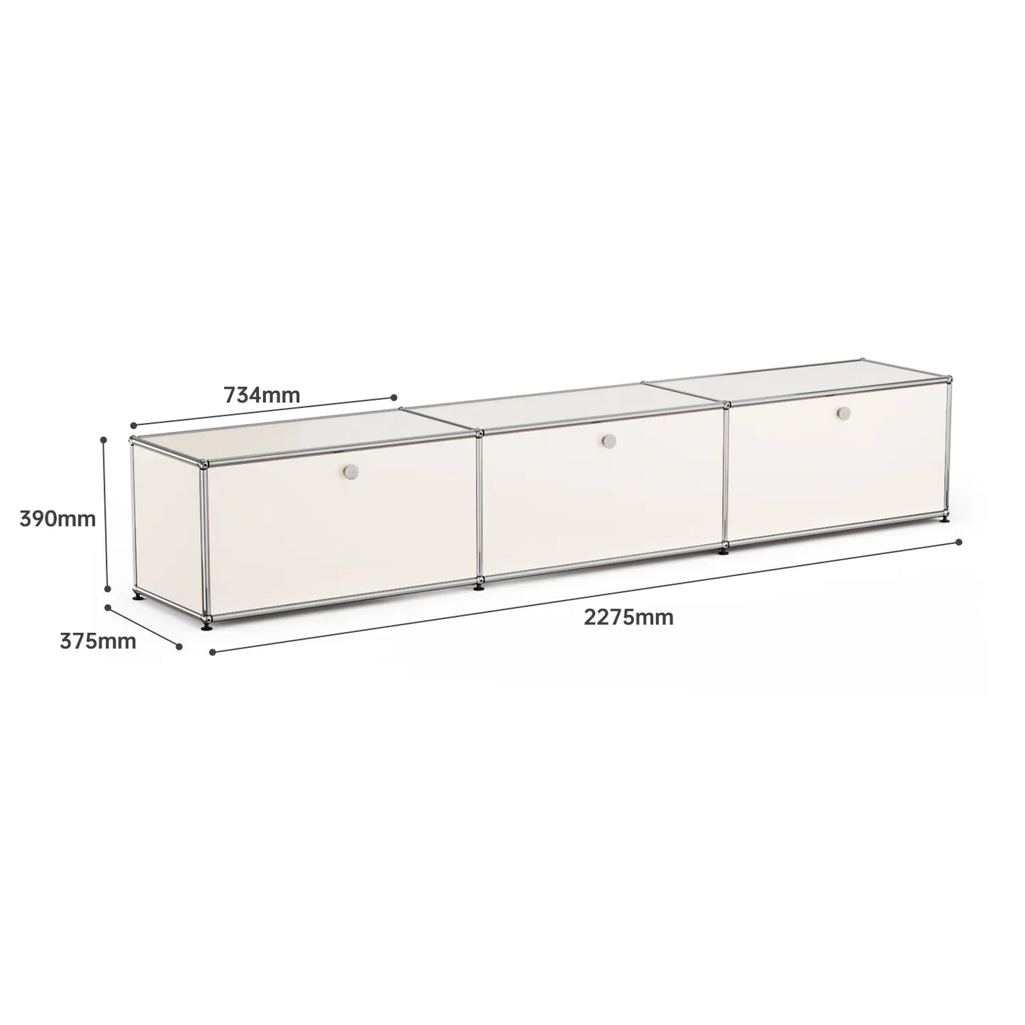 MMOOKA Storage Cabinet with 2/3/6 Haller Nightstand Modular Furniture Bed Side Table Holder Stainless Steel Metal Board for Living Room