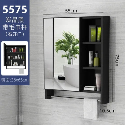 MMOOKA Nordic Wall Mounted Cabinets Mirror Storage Space Saving Aesthetic Bathroom Cabinets Makeup Shower Mobile Bagno Home Furniture
