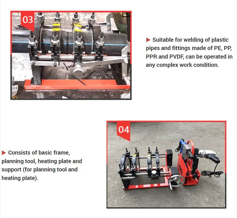 ANTNX Polyfusion 63-160mm Manual Hand Screw Butt Fusion Welding Machine Hdpe Pipe Plastic Welders Thermofusion Welding Machine ANTNX.COM