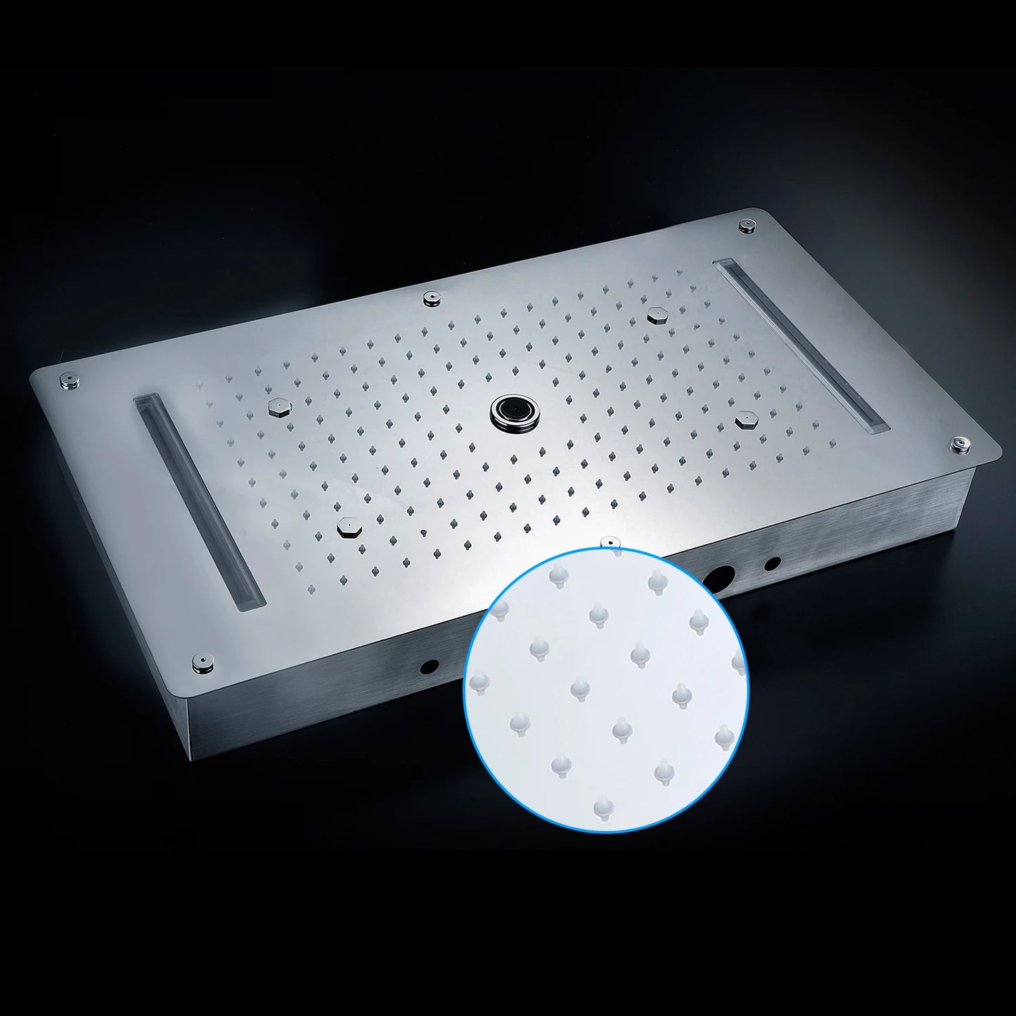 MMOOKA MMOOKA OLEFY Modern Ceiling Shower Chrome 380*700MM Waterfall Mist Spray Rain Shower Head Led Shower Bathroom Accessories FaucetMMOOKA.COM