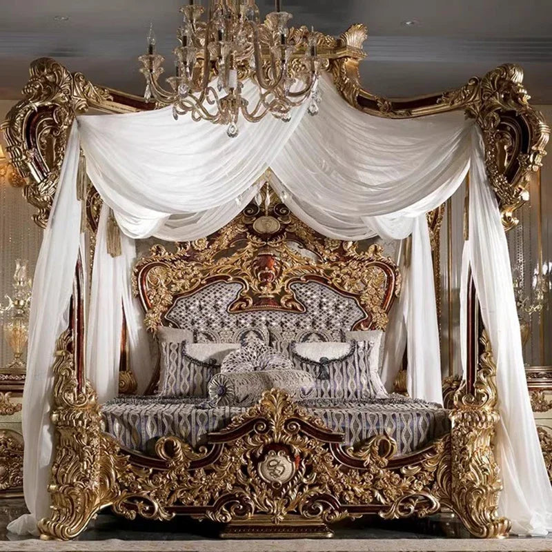 MMOOKA Nordic Wood Bed Unique Multifonction King Size Headboard Modern Bed Sleeping Luxury Camas De Dormitorio Bedroom Furniture