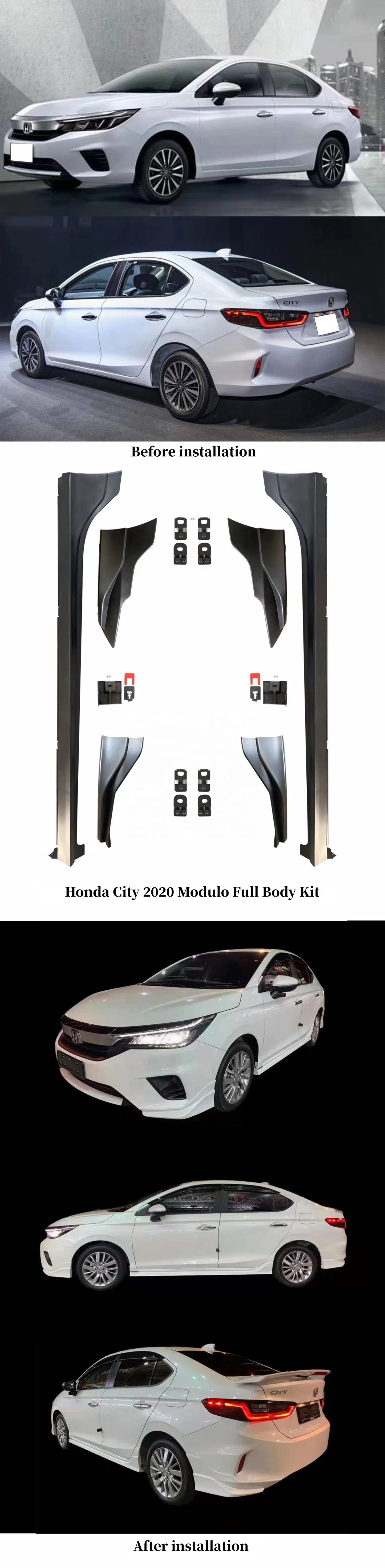 High Performance New Auto Parts Front Bumper Kit For Honda City Side Skirt Body Kit Car Accessories 2020