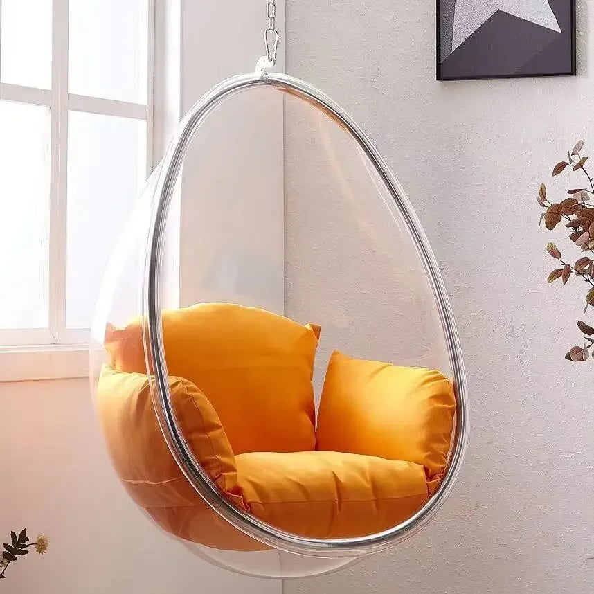 MMOOKA Hanging Ball Space Chair Glass Ball Indoor Hanging Chair Hanging Basket Nordic Outdoor Swing Home Stay Transparent Bubble Chair
