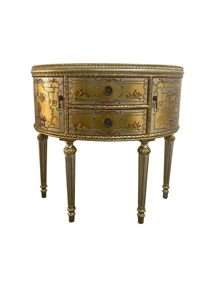 MMOOKA French Luxury Hand-Painted Gilding-Door American Living Room Entrance Cabinet European Solid Wood Birch