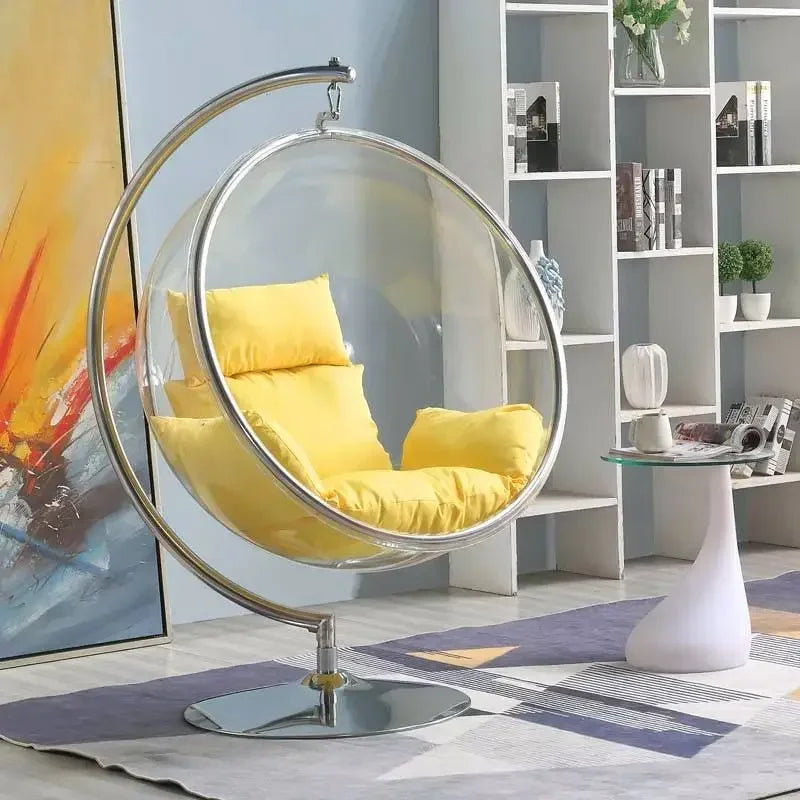 MMOOKA Hanging Ball Space Chair Glass Ball Indoor Hanging Chair Hanging Basket Nordic Outdoor Swing Home Stay Transparent Bubble Chair