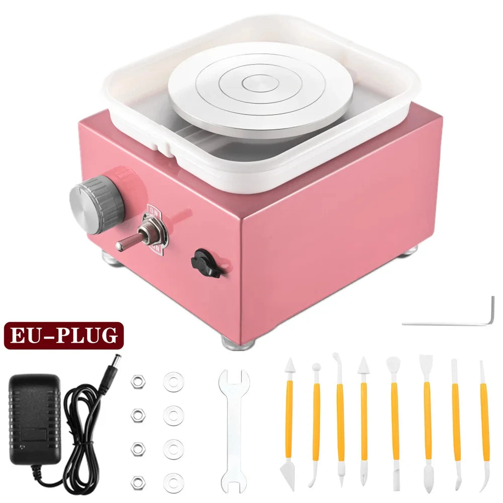 MMOOKA MMOOKA Electric Pottery Wheel Machine, Mini Pottery Forming Machine, Pottery Machine with Clay Sculpting Tools, 10CM Pottery TurntableMMOOKA.COM