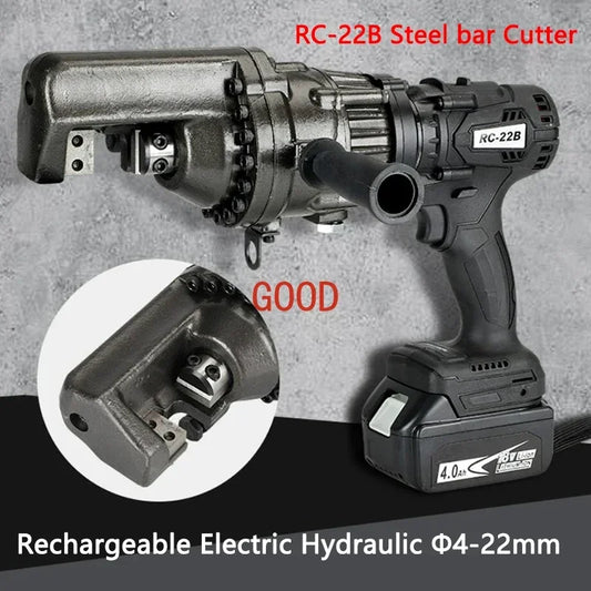 MMOOKA Handheld Electric Hydraulic Steel bar Shear RC-22B Charging Portable Steel bar Cutting machine Rebar Cutting Pliers Tools 4-22mm