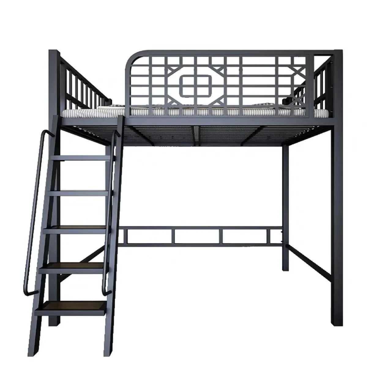 ANTNX New Chinese-style loft bed elevated sheet upper floor small apartment children's apartment iron frame ANTNX.COM