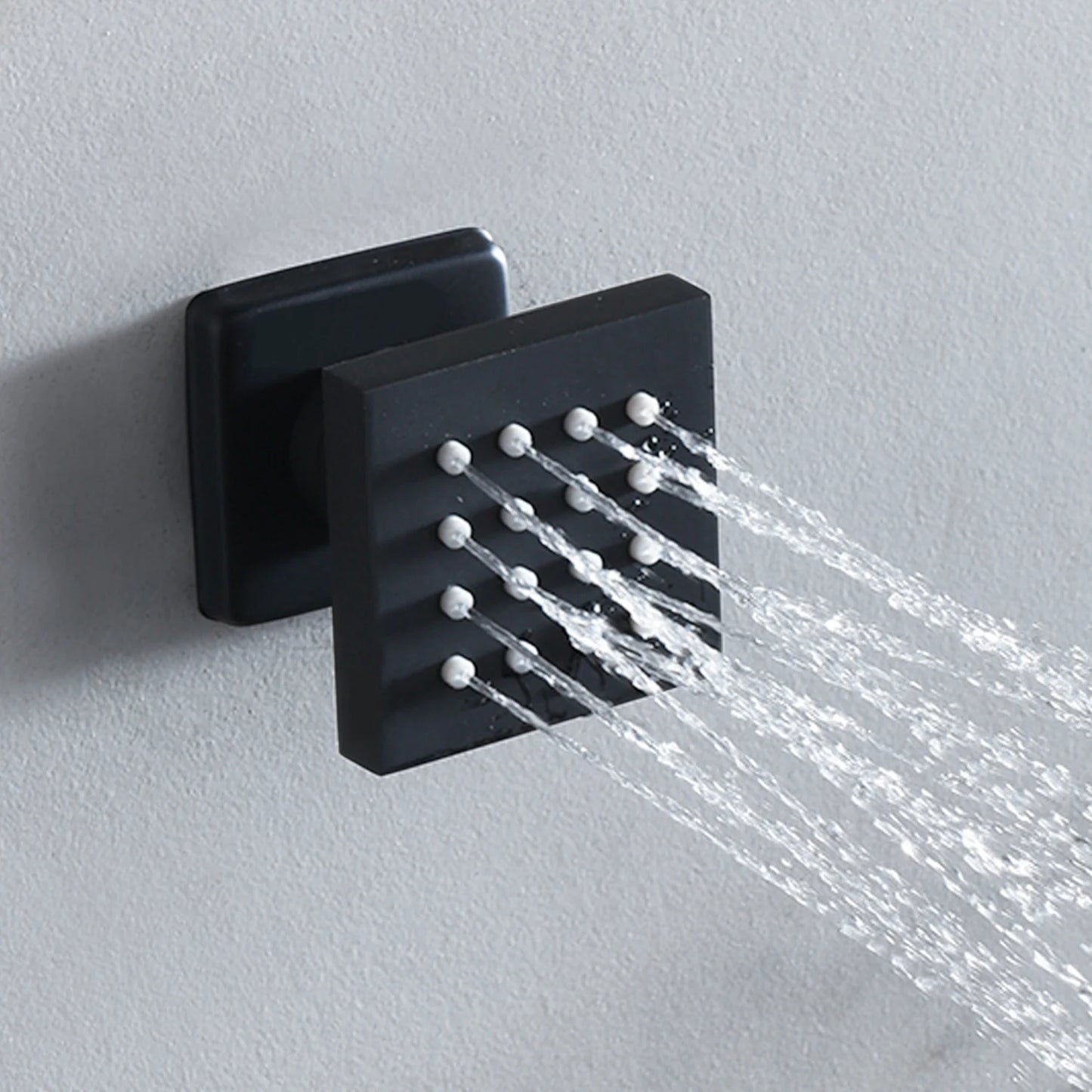 ANTNX Luxury 16/20 Inch 400/500mm Rainfall Mist Spray LED Shower Head Set Constant Temperature Valve Mixer With Side Massage Jets ANTNX.COM