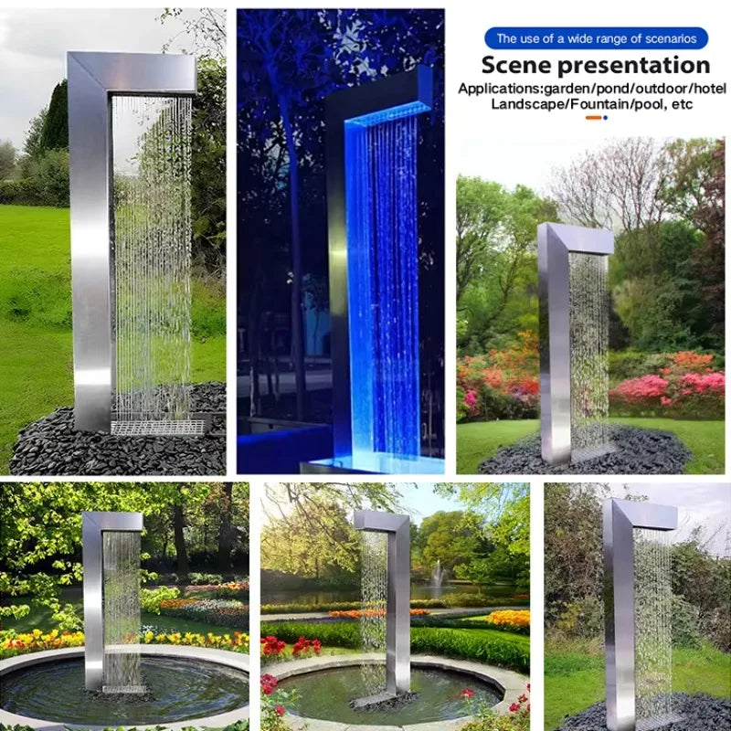 ANTNX Waterfall Fountain Outdoor Curtain  Customized Stainless Steel Water Feature Indoor Waterfall Rain Water Curtain for Garden Yard ANTNX.COM