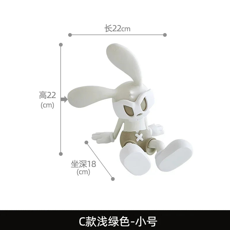 ANTNX Creative Children's Room Wearing Mask, Rabbit Sitting Posture Decoration, Home Living Room, TV Cabinet, Sofa Soft Decorations ANTNX.COM