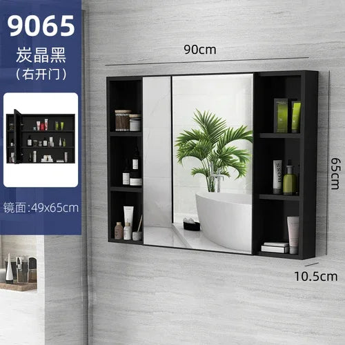 MMOOKA Nordic Wall Mounted Cabinets Mirror Storage Space Saving Aesthetic Bathroom Cabinets Makeup Shower Mobile Bagno Home Furniture