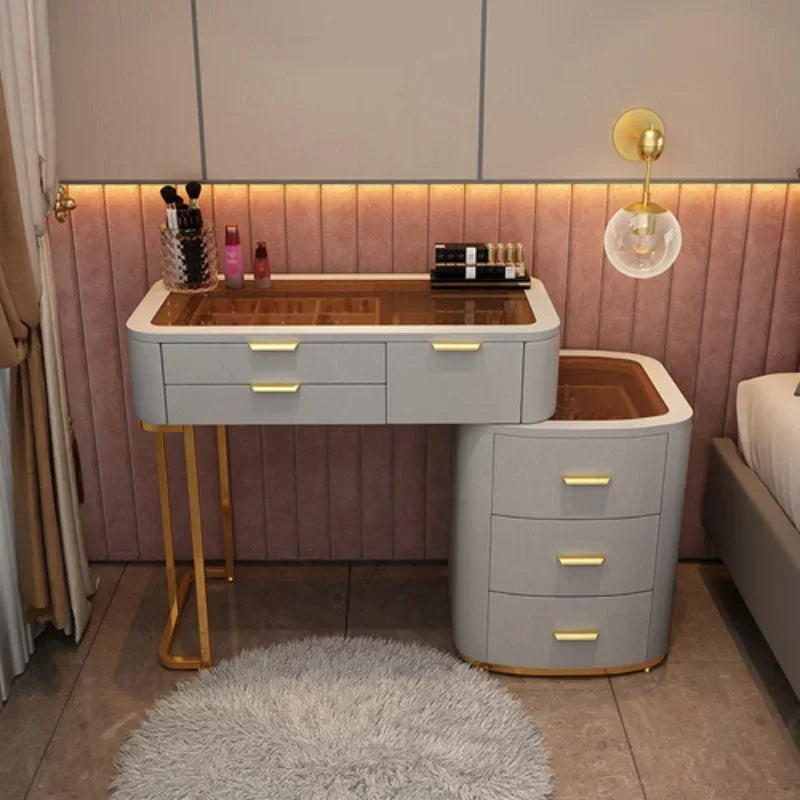 MMOOKA Dressing Table With Mirror Bedroom Dresser Storage Cabinet Dressing Table Dresser Vanity Table Bedroom Furniture For Make up