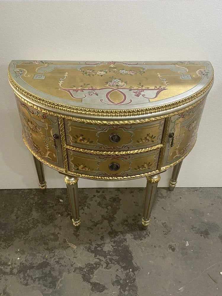 MMOOKA French Luxury Hand-Painted Gilding-Door American Living Room Entrance Cabinet European Solid Wood Birch