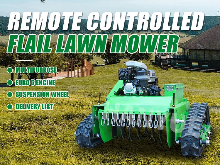 ANTNX Strong Crawler RC Flail Mower with 12 Sets Blades for Slopes Bushes 500 800mm Remote Flail Mower ANTNX.COM
