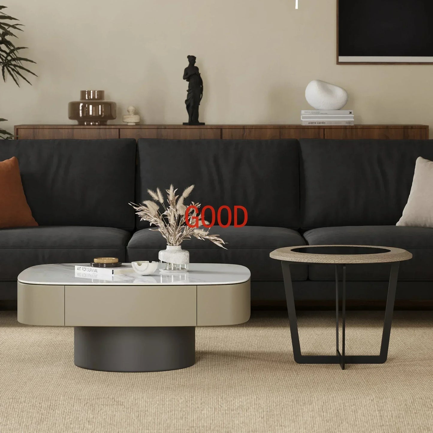 MMOOKA Living Room Home Minimalist High Sense Internet Celebrity Square Child and Mother Tea Table