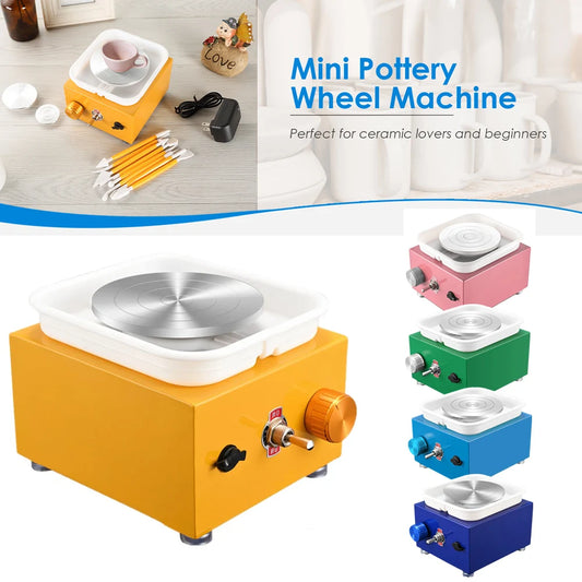 MMOOKA MMOOKA Electric Pottery Wheel Machine, Mini Pottery Forming Machine, Pottery Machine with Clay Sculpting Tools, 10CM Pottery TurntableMMOOKA.COM