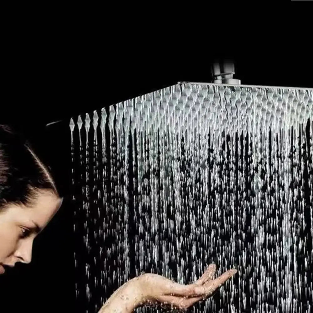6/8/10 Inch Waterfall Shower Heads Ultra-Thin High Pressure High Flow Rainfall Shower Head Stainless Steel Boosting Nozzle