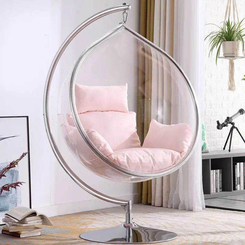 MMOOKA Hanging Ball Space Chair Glass Ball Indoor Hanging Chair Hanging Basket Nordic Outdoor Swing Home Stay Transparent Bubble Chair