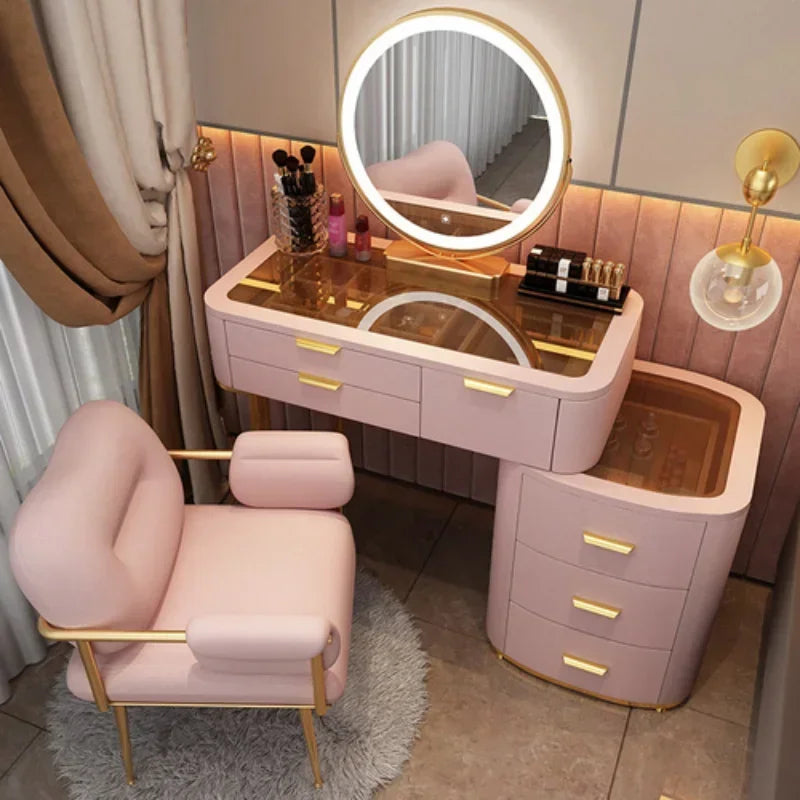 MMOOKA Dressing Table With Mirror Bedroom Dresser Storage Cabinet Dressing Table Dresser Vanity Table Bedroom Furniture For Make up