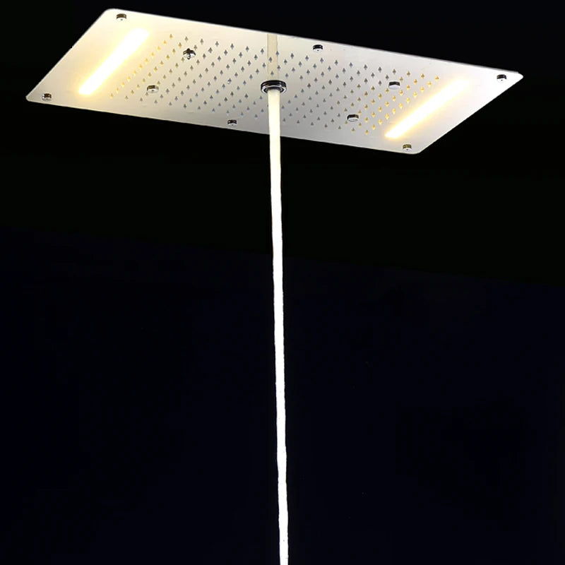 MMOOKA MMOOKA OLEFY Modern Ceiling Shower Chrome 380*700MM Waterfall Mist Spray Rain Shower Head Led Shower Bathroom Accessories FaucetMMOOKA.COM