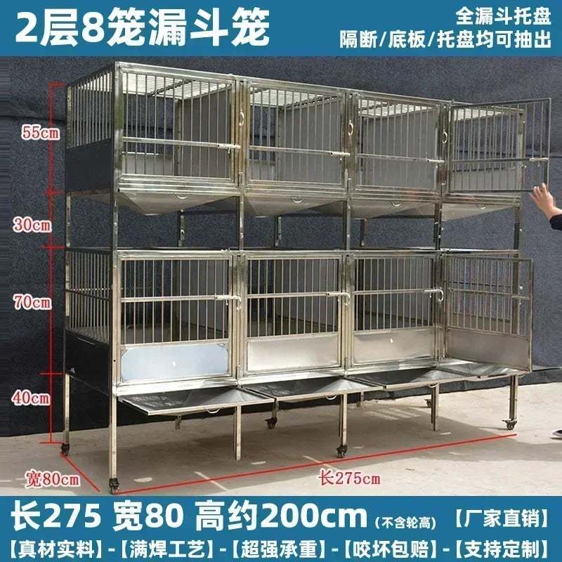 MMOOKA Stainless Steel Dog Cage Multi-Layer Pet Display Cabinet Pet Hospital Hospital Cage Display Cage