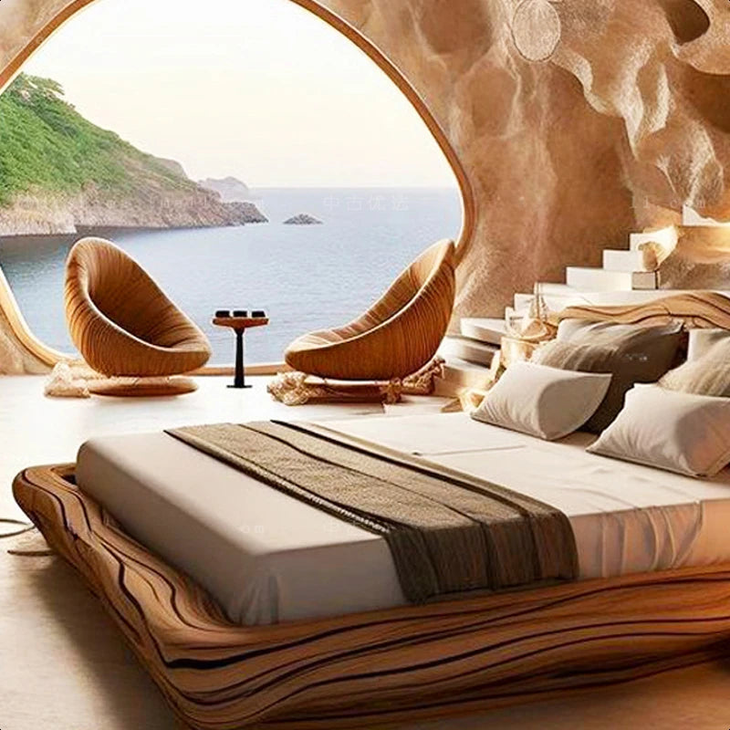 ANTNX Create Double King Size Bed Luxury Modern Frame Wedding Design American Style Bed Fashionable Hotel Solid Wood Muebles Furniture ANTNX.COM