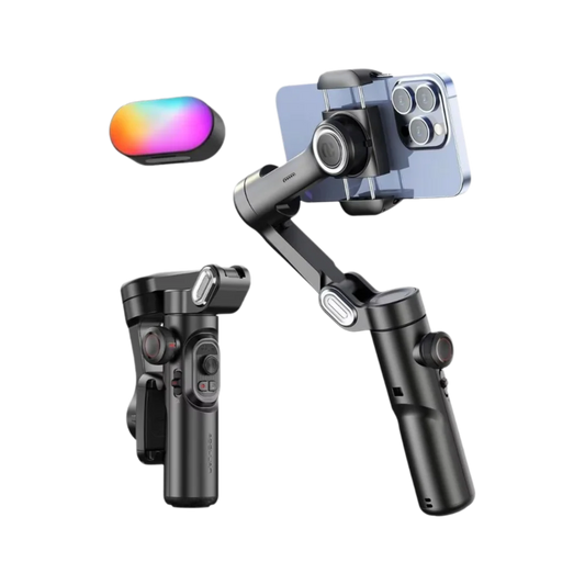 MMOOKA 2025 Foldable Gimbal Stabilizer Anti-shake Portable 3-Axis Handheld Multifunctional Face Tracking Selfie Stick