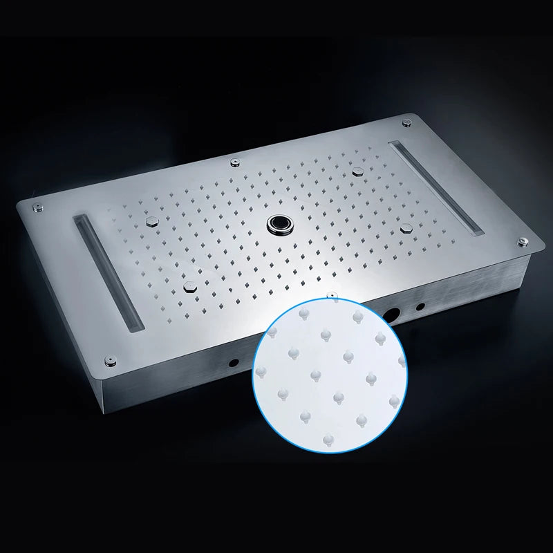 MMOOKA MMOOKA OLEFY Modern Ceiling Shower Chrome 380*700MM Waterfall Mist Spray Rain Shower Head Led Shower Bathroom Accessories FaucetMMOOKA.COM