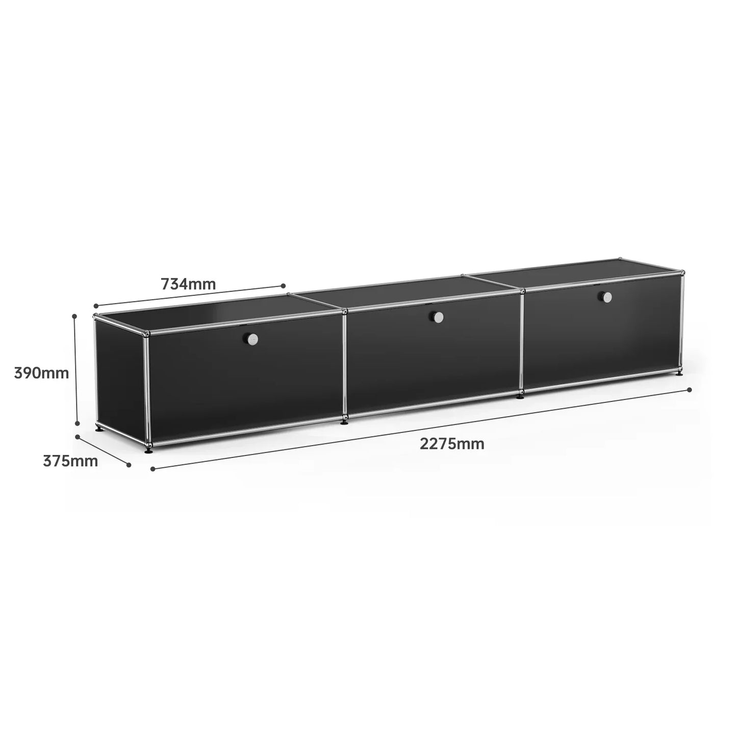 MMOOKA Storage Cabinet with 2/3/6 Haller Nightstand Modular Furniture Bed Side Table Holder Stainless Steel Metal Board for Living Room
