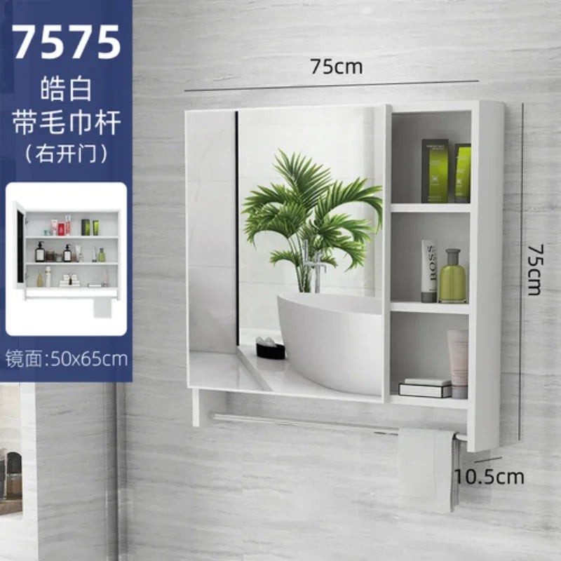 MMOOKA Nordic Wall Mounted Cabinets Mirror Storage Space Saving Aesthetic Bathroom Cabinets Makeup Shower Mobile Bagno Home Furniture