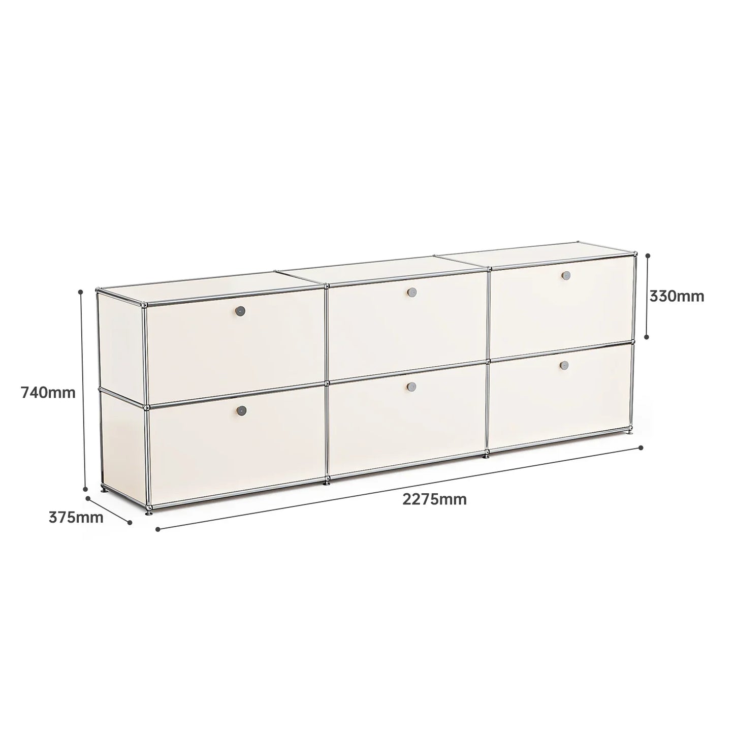 MMOOKA Storage Cabinet with 2/3/6 Haller Nightstand Modular Furniture Bed Side Table Holder Stainless Steel Metal Board for Living Room
