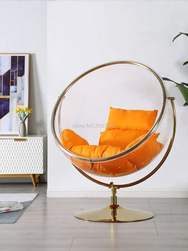 MMOOKA Hanging Ball Space Chair Glass Ball Indoor Hanging Chair Hanging Basket Nordic Outdoor Swing Home Stay Transparent Bubble Chair