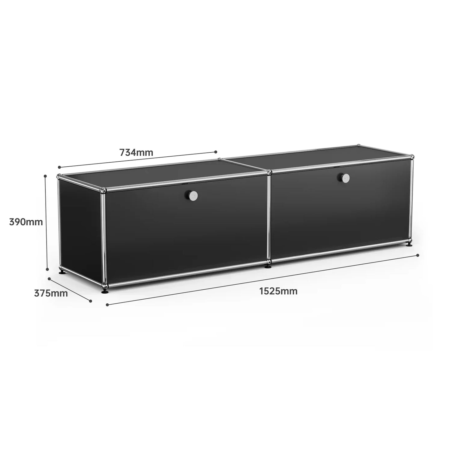 MMOOKA Storage Cabinet with 2/3/6 Haller Nightstand Modular Furniture Bed Side Table Holder Stainless Steel Metal Board for Living Room