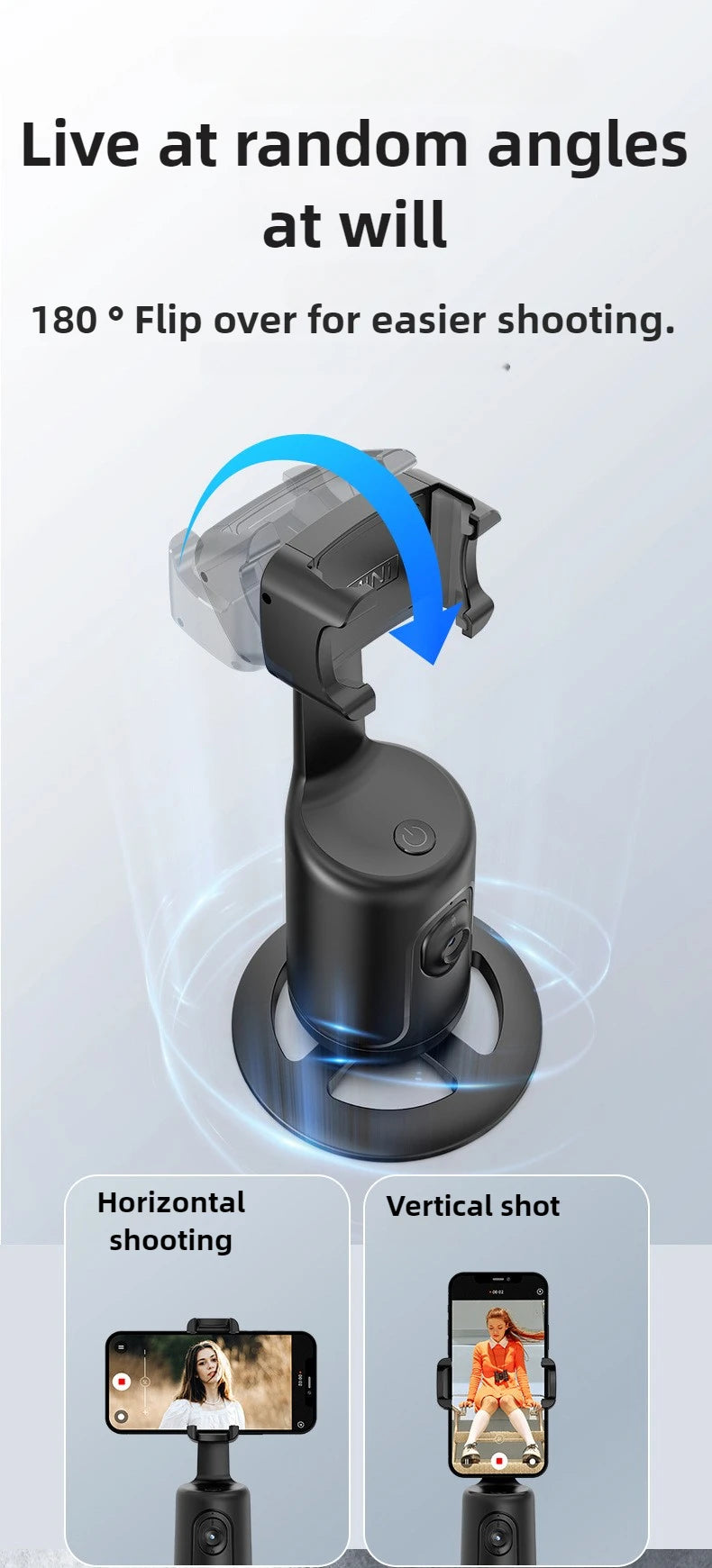 MMOOKA 360 Rotation Handheld Gimbal Following Shooting Mode Anti Shake Video Record Stabilizer For Smartphone Handheld Gimbals Holder