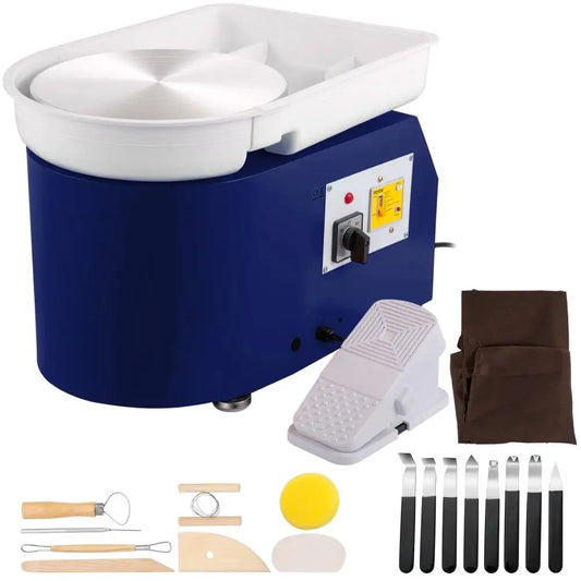 MMOOKA MMOOKA Pottery Wheel 28cm Detachable Basin Foot Pedal 350W DIY for art Craft Clay Tool Blue 18PcsMMOOKA.COM