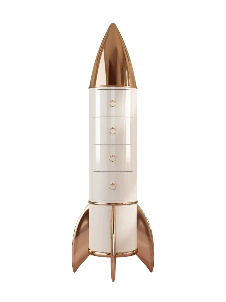 MMOOKA Affordable Luxury Style Creative Rocket Four-Bucket Cabinet Modern Simple Hallway High Chest of Drawers