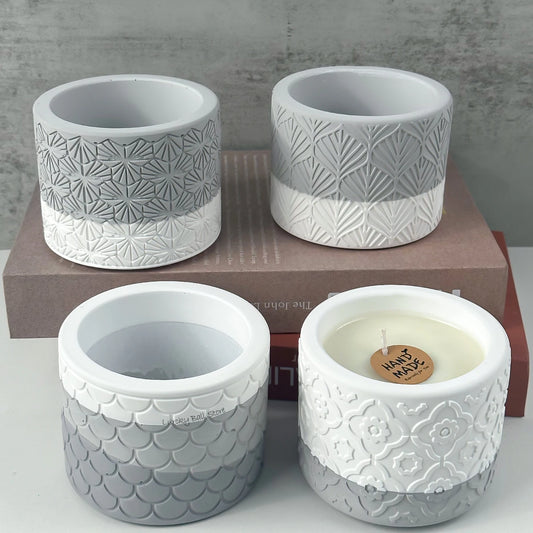 MMOOKA DIY Round Plaster Candle Cup Silicone Mold Flowerpot Storage Jar Cement Plaster Pottery Mould Concrete Making Crafts SuppliesMMOOKA.COM
