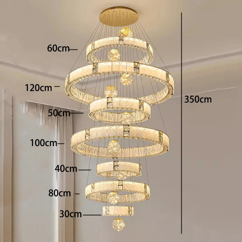 Modern home decoration crystal chandelier, stair Pendant lamp, living room Pendant lights, interior lighting