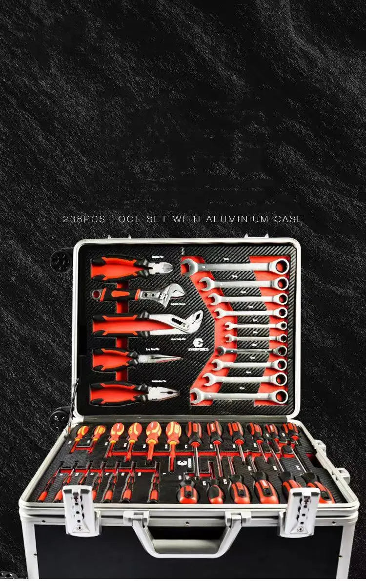 238 Stück Aluminium Trolley Case Werkzeugset Silver House Repair Kit Set Haushalts handwerkzeug Set