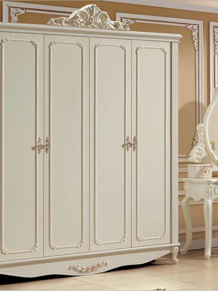 MMOOKA four door wardrobe modern  European whole wardrobe French bedroom  furniture wardrobe pfy10051