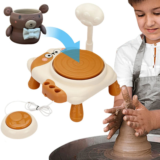 MMOOKA MMOOKA Kids Pottery Wheel Kit Electric Clay Wheel USB Powered Pottery Painting Art Kit Interactive Pottery Art Turntable for Boys GirlsMMOOKA.COM