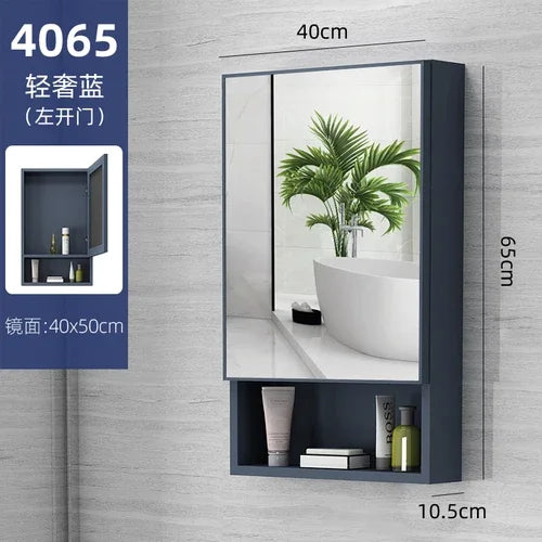 MMOOKA Nordic Wall Mounted Cabinets Mirror Storage Space Saving Aesthetic Bathroom Cabinets Makeup Shower Mobile Bagno Home Furniture