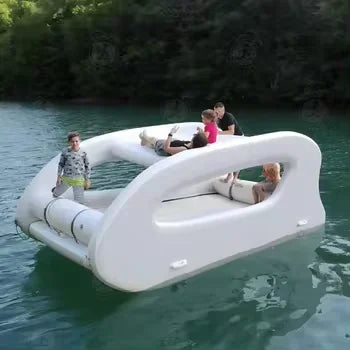 ANTNX WJ1Hot Sale Floating Inflatable Electric Boat Solar Sustainable Inflatable House Boat With Motor For Water Play ANTNX.COM