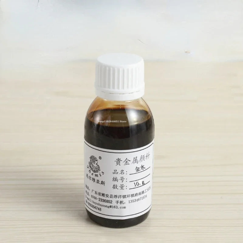 MMOOKA MMOOKA 10g/bottle Ceramic Gold Water 4%-12% Content Metal Pigments DIY Pottery Craft Products Enamel Depiction Gold Decorative PaintMMOOKA.COM