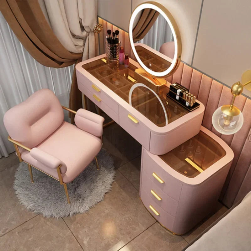 MMOOKA Dressing Table With Mirror Bedroom Dresser Storage Cabinet Dressing Table Dresser Vanity Table Bedroom Furniture For Make up